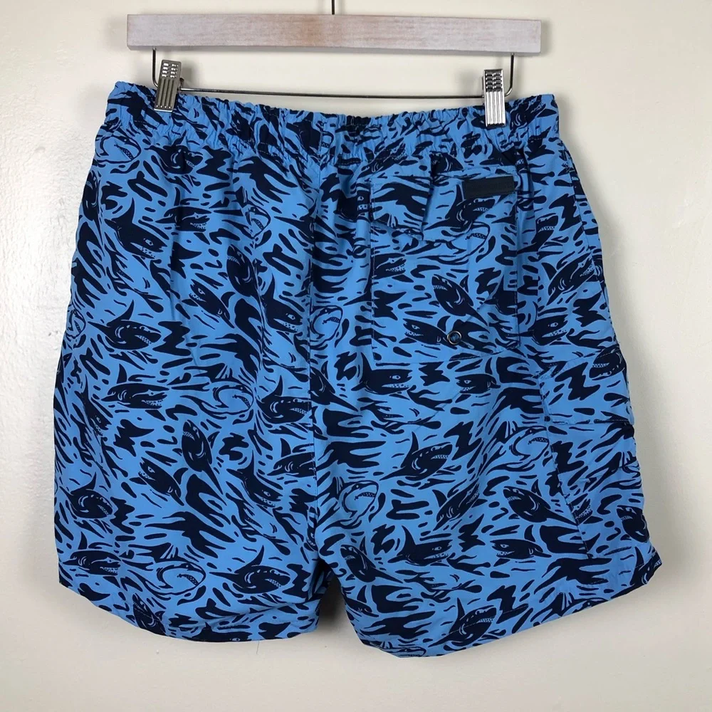 Rainforest Shark Print Swim Trunks - Picture 4 of 7